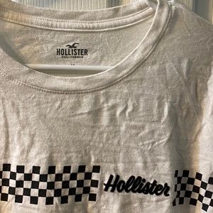 HOLLISTER CHECKERED LONG SLEEVE CROP TOP